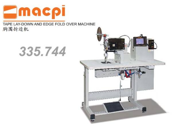 Tape lay-down and edge fold over machine 335.744